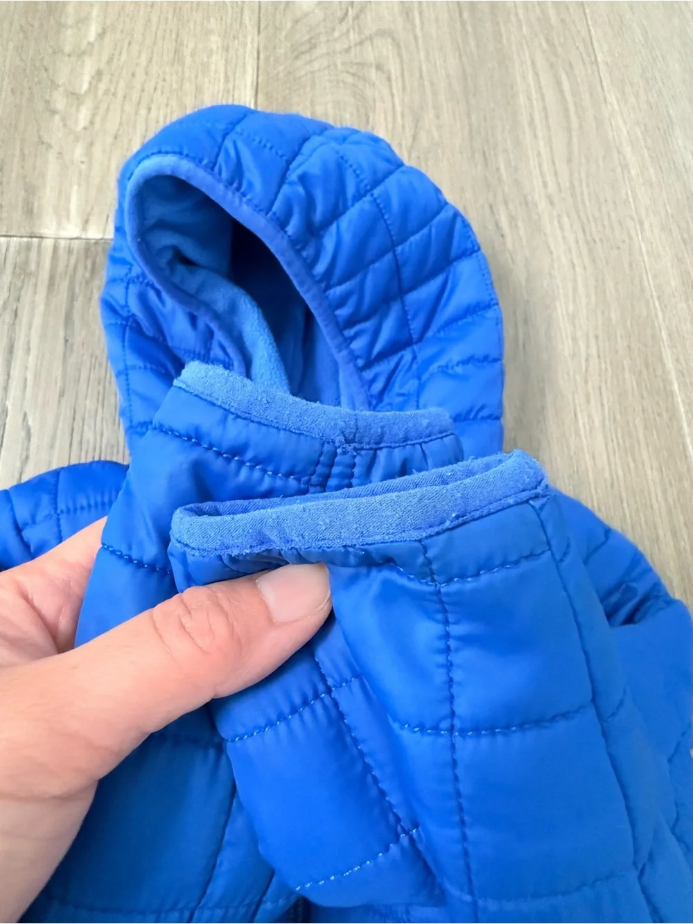 Cat & Jack Toddler Boy Quilted Fleece Lined Puffer Hooded Jacket Blue 5T